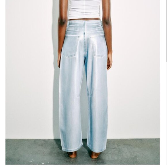** Zara - Mid Waist TRF Baggy Balloon Jeans - Picture 4 of 4